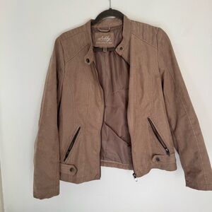 SEBBY COLLECTION Whisky Brown Faux Leather Jacket-